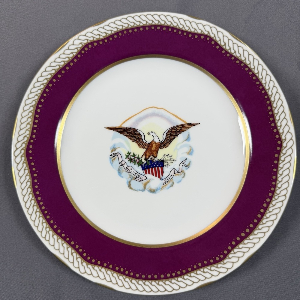 White House Dessert Collection Plate – Abraham Lincoln – Original Box and Papers
